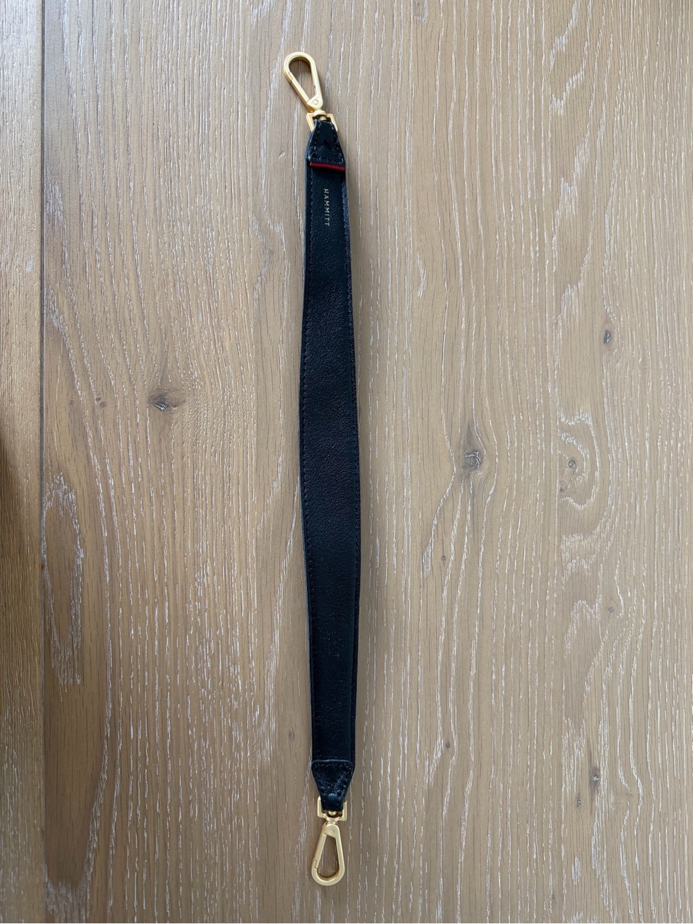 Hammitt Black Leather Shoulder Strap with Gold Hardware